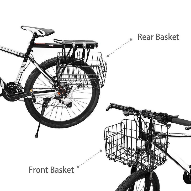 HOMEE Folding Rear Bike Basket Wire Mesh Fold-Up Detachable Front Bag Rear Hanging Bike Basket Bicycle Bag Cargo Rack for Mountain Bike Accessories Bike Frame Basket 1 Pack - Image 2